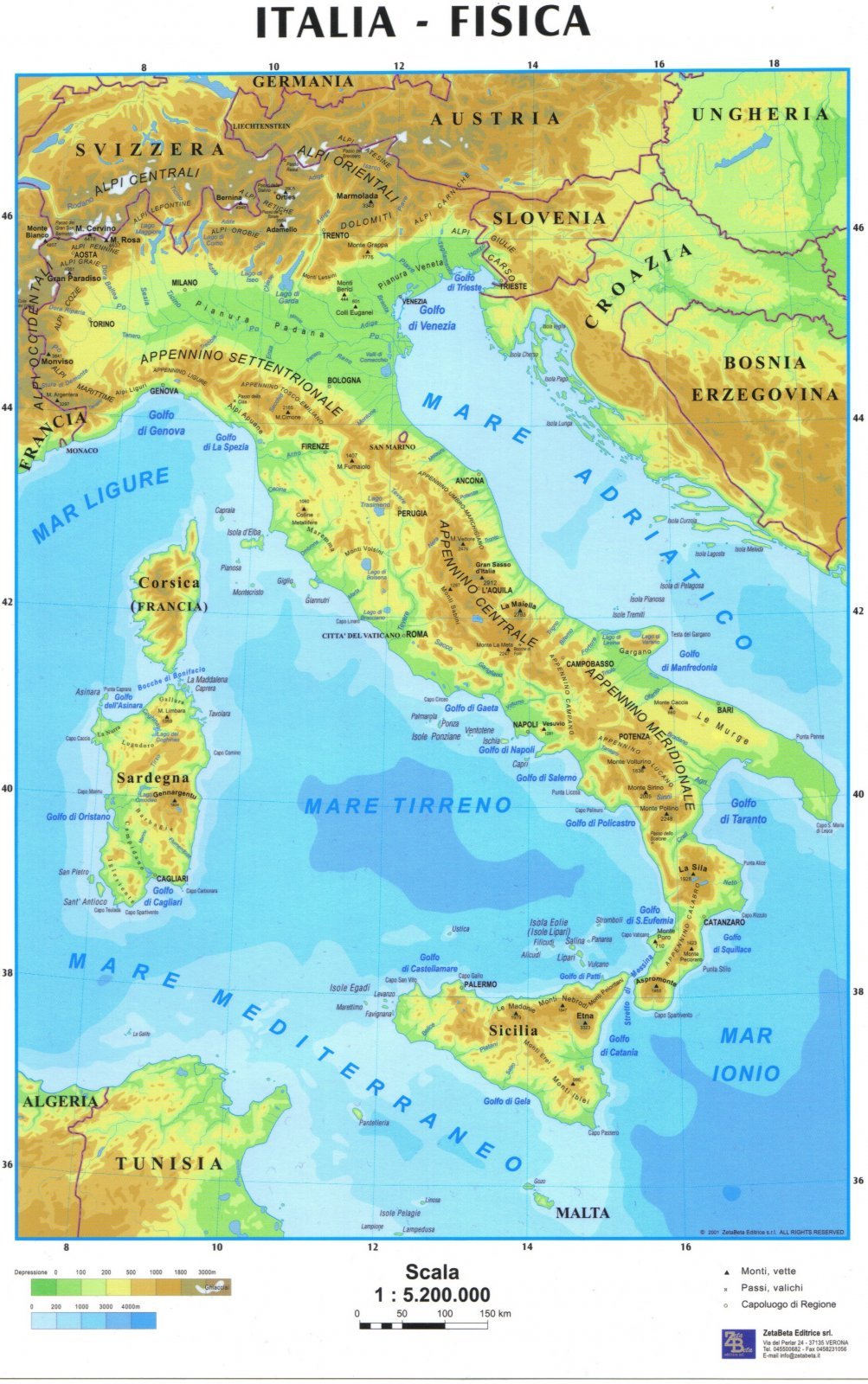 Italy map geological