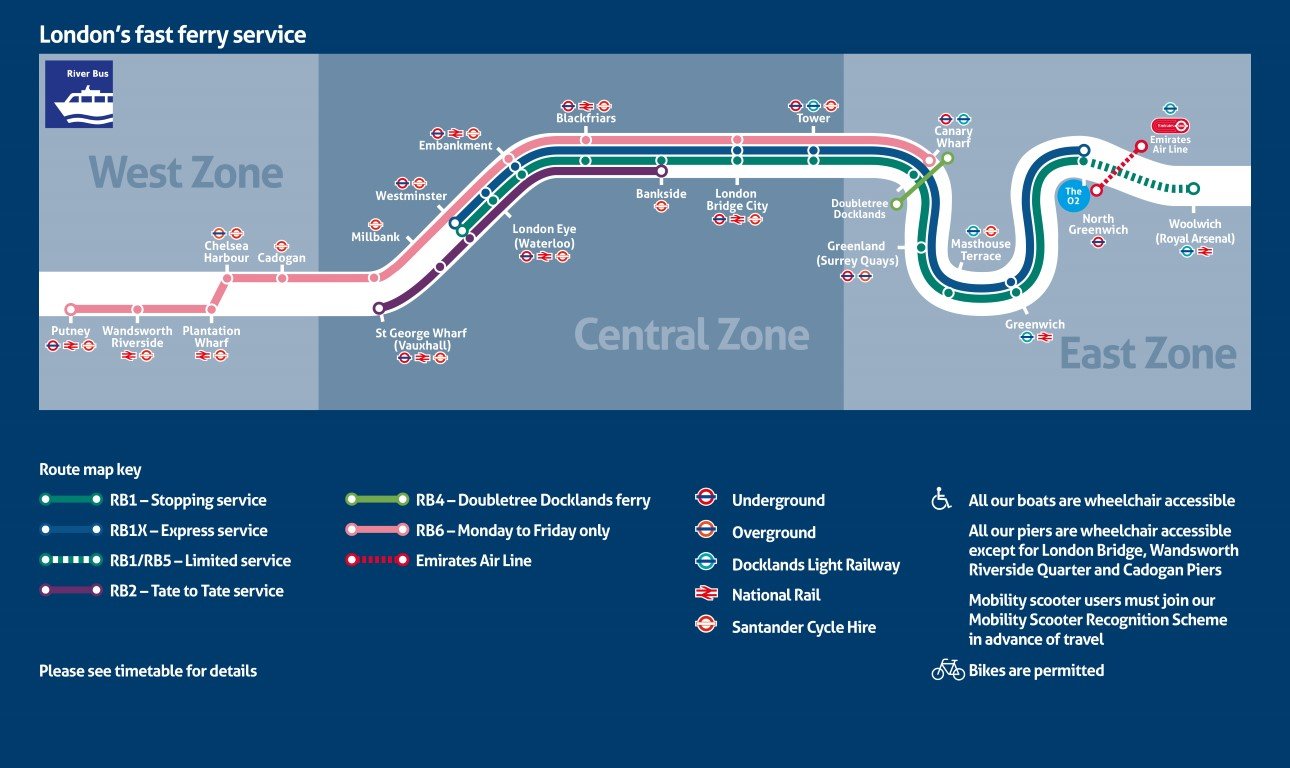 London Ferries Map