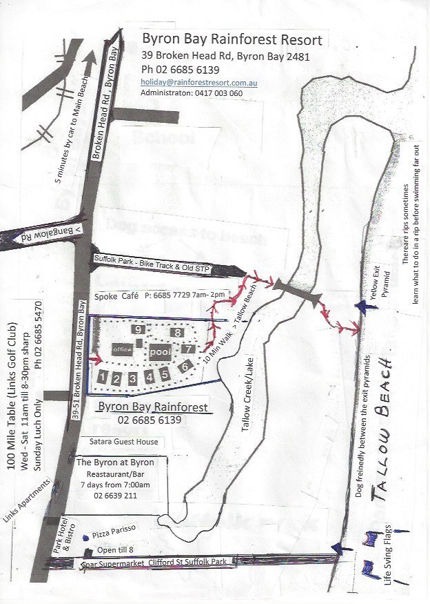 Rainforest Resort Map 2020